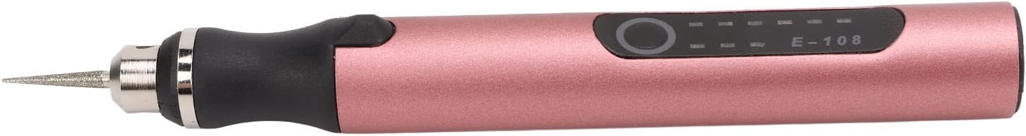 Electric Engraving Pen Mini Grinding Set Fast Charging Lightweight for DIY Enthusiasts Cordless Engraver for Metal Wood Jewelry (Rose Gold)