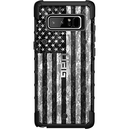 EGO TACTICAL Limited Edition Customized Designs Over a UAG Urban Armor Gear Case for Samsung Galaxy Note 8 - US Subdued Flag Reversed Over Digital Camo