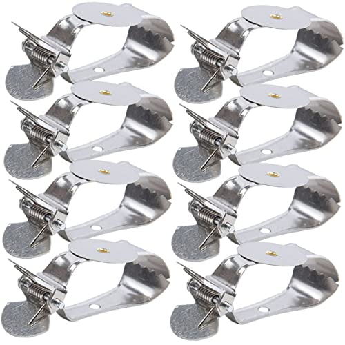 Yardenfun Curtain Tieback Clamp Stainless Steel Rings 8 Pieces Drapery Holdback Clips No Drill for Home Office Cafe