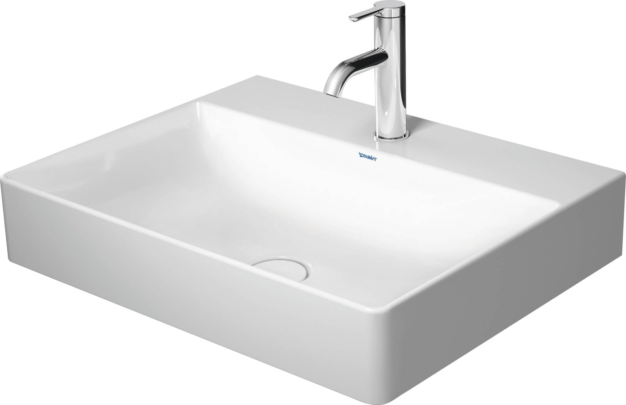 2353600041, DuraSquare 24" Ceramic Vanity Top with 1 Faucet Hole, White/Glazed Underside