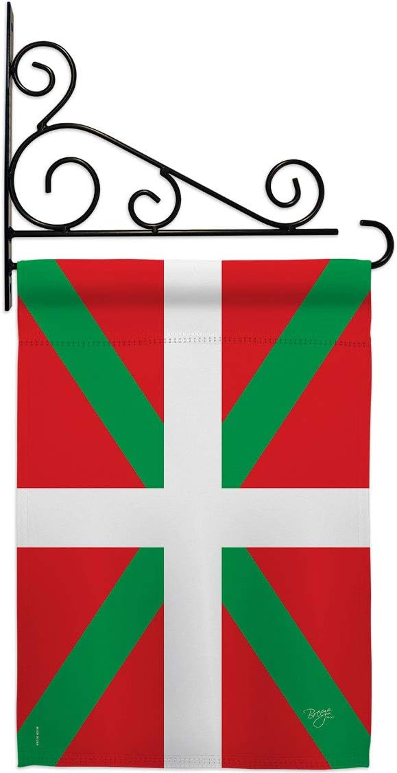 Basque Country Garden Flag Set Wall Holder Regional Nationality Nation International World Particular Area Small Decorative Gift Yard House Banner Double-Sided Made In USA 13 X 18.5