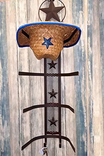 Bestgiftever Metal Star 4 Cowboy Hat Rack Fold-Up Wall Hanging Decoration Rustic Western Style #TOP4