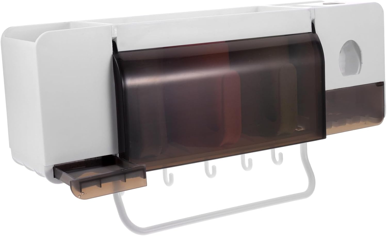 Bathroom Organizer Toothbrush Holder Material Toothpaste Dispenser Strong Bearing Capacity Quick Installation