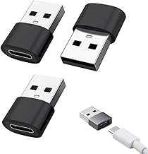 NA 3 Pcs Type-C to USB Male Adapter C to A Charger Cable Adapter for MacBook Laptops Wall Chargers Power Banks