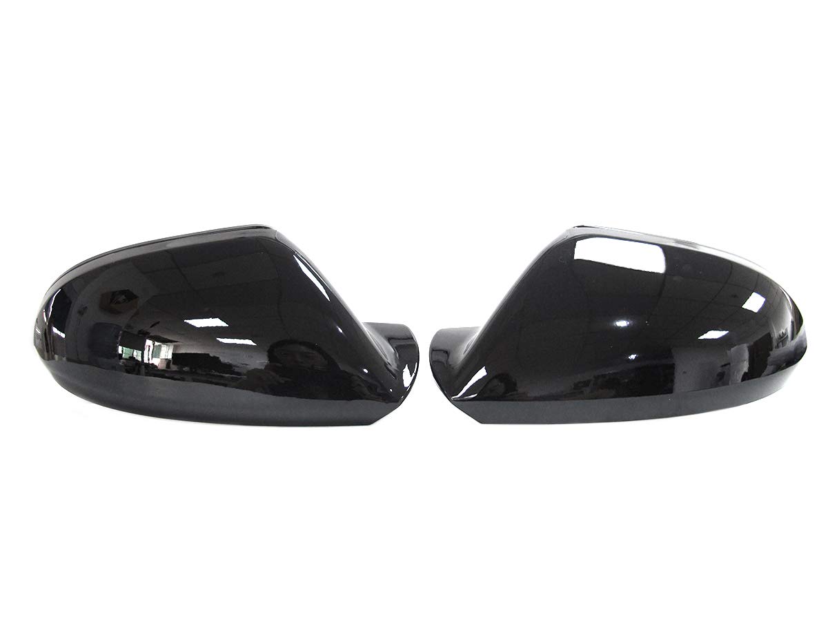 L+R Schwarz Spiegelkappen Außenspiegel Mirror Covers Ohne Spurwechselassistent für AUDI A6 C7 4G S6 RS6 Allroad Avant 2011-2019