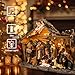 Chonsun Christmas Nativity Set 9.5 Inch Village with LED Lights Figurine Nativity Music 3AA Batteries Interior Display Figurines Decorate Interior Room Tabletop Decor