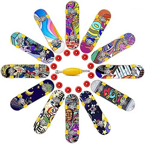 SN-RIGGOR Mini diapasones de 10 piezas 2 tablas de surf de dedos con patrón aleatorio varios colores y diseños frescos Sef ot 12