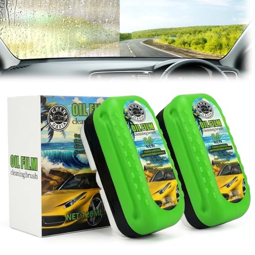 Clear Vision Autoglasreiniger 2 Stück Glass Oil Film Cleaner Brush 120ML Scheibenreiniger Auto Multifunktionale ölfilmreiniger Clearvision Glass Cleaner für Windschutzscheibe Autoglas