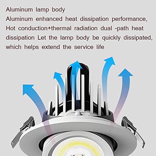 Yxbhlcy Angular Adjustable Recessed Spotlight, 9W,15W,25W,36W Led Retrofit Kit Recessed Spot Light 3000K-6000K Selectable For Shop Office #TOP6