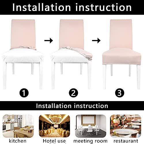 Northern Brothers Chair Covers For Dining Room Stretchy Dining Chair Cover Removable Washable Soft Dining Chair Slipcovers For Kitchen Home Restaurant (Apricot, Set Of 4)¡­ #TOP7