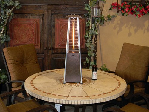 Hiland HLDS032-GTTHG Portable Propane Table Top Pyramid Glass Tube Patio Heater, 9500 BTU, Bronze, SMALL - Thumbnail 2
