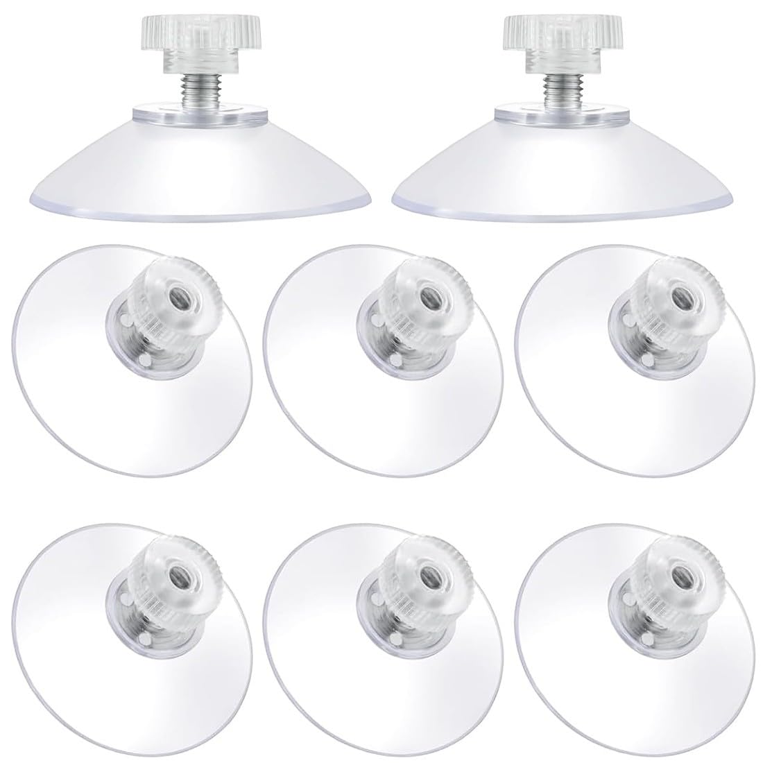 JEYORZY 8 Pezzi Ventose Ø 41mm, Ventose piccole, Ventose Trasparenti, Ventosa Versatili in Plastica di Gomma, Ventose per Parasole Auto, per Bagno, Cucina, Ufficio, Specchio, Vetro, Finestra