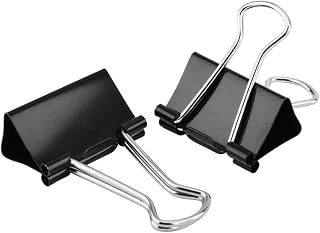 XFentech Large Foldback Binder Clips - 51mm Binder Clips Paper Clips Metal Black Bulldog Clips Clamps 2 inch Stationary Clips for Office Home Supplies 10PCS