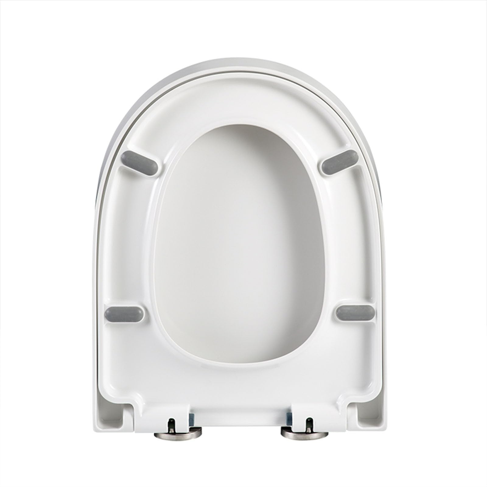Giural White D Shape Toilet Seat Soft Close, 450X365mm Replacement Toilet Seats With Quick Release For Easy Clean, Loo Seats Simple Top Fixing, Non Slamming,