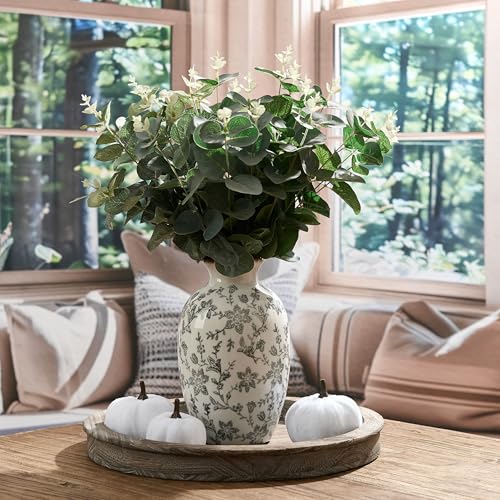 Gray Vintage Chinoiserie Floral Vase, 7.95" - image 7