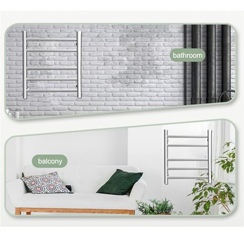 Sèche-serviettes électrique mural blanc 5 barres acier inoxydable 304