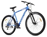 sun baby Mountainbike 29 Zoll MTB Tatra Bikes Overland, Damen und Herren Mountain Bike, Fahrrad für Mädchen und Jungen - 21-Zoll-Aluminiumrahmen, 7 Gänge, Stoßdämpfer, Scheibenbremsen - Blau