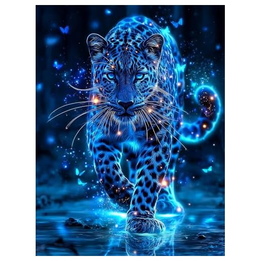 5D Diamond Painting Leopard, Diamond Painting Erwachsene, Diamant Painting Bilder mit Vollbohrer Rund, Peinture Diamant Set Erwachsene, DIY Mosaik Diamantmalerei als Wanddeko & Geschenk , 30x40cm
