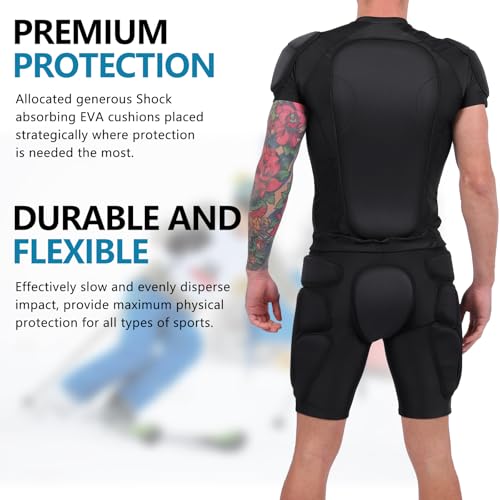 Equipo de protección de patinaje para adultos y protector corto de cadera para bicicleta 7