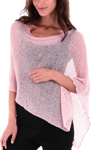 Image of SHU-SHI Womens Sheer Knit Poncho Shrug Lightweight Cover Up One Size Fits Most