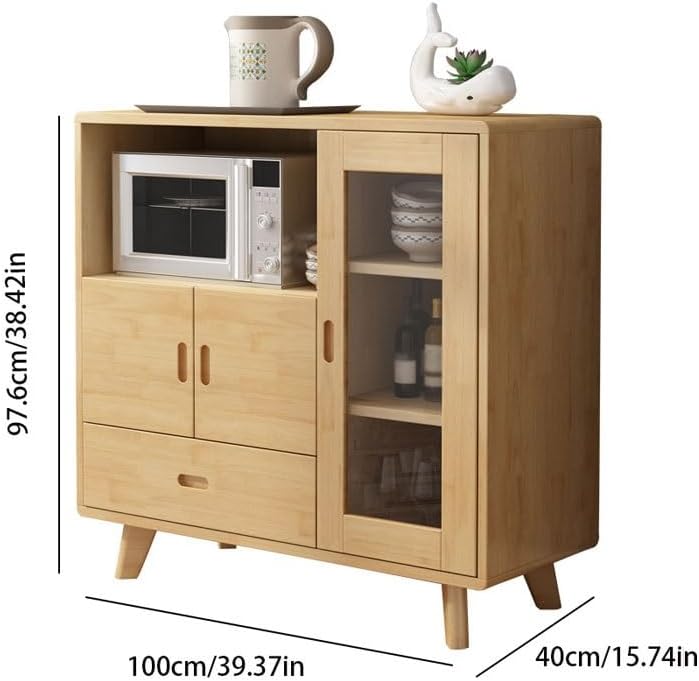 Buffet Cabinet Nordic Restaurant Sideboard Household Microwave Cabinet Kitchen Cupboard Tableware Storage Wine Buffet Cabinet with Storage