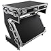 ProX DJ Z-Table Portable Junior Workstation/Compact Flight Case Table with Handles & Wheels - Silver on Black Design - XS-ZTABLE JR