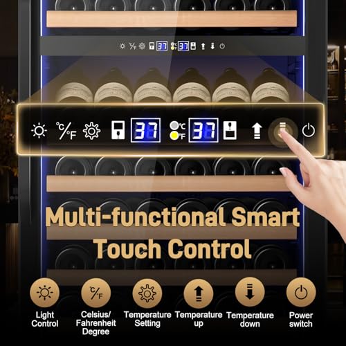 Image of Velivi 24 Inch Dual Zone Wine Cooler Refrigerator, 179 Bottle