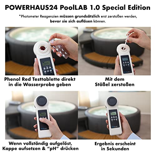 Miniatura 4 de Powerhaus24 Pool Lab Special Edition 13 En 1, Bluetooth 4.0, Actualizaciones Gratuitas, Con Accesorios Y Reactivos, Extra: 2 Unidades De Recarga Con 70 Reactivos