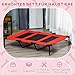PawHut Hundeliege Outdoor, Erhöhtes Hundebett für Groß Hunde, Kühlende Haustierliege mit Waschbares Mesh robuster Metallrahmen, Haustierbett für Reisen Garten Outdoor, 122 x 92 x 23 cm, Rot