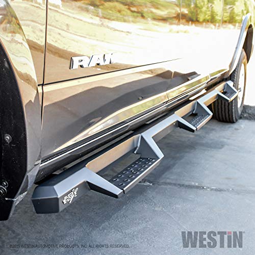 Westin 56-534345 HDX Drop Wheel to Wheel Nerf Step Bars fits 2019-2023 Ram 2500 3500 Crew Cab (8' Bed, Excl. Dually) Textured Black 1 Pair