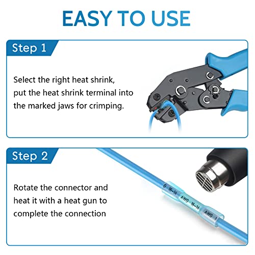 620Pcs Heat Shrink Wire Connectors-5 Colors / 10 Sizes Electrical Connectors-Waterproof Marine Automotive Terminals Kit-Ring Fork Hook Spade Butt Splices #TOP3