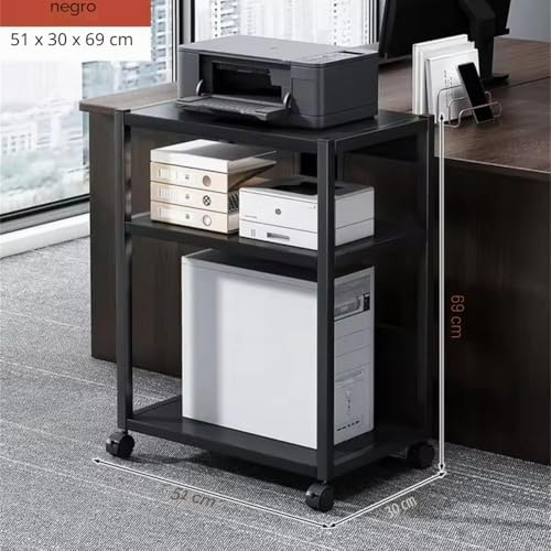 Miniatura 9 de Creperture Soporte Para Torre De Ordenador De 3 Niveles, Altura Ajustable Con Ruedas, Soporte Para Cpu De Pc, Mesa De Impresora De Metal Para Salón, Dormitorio, Estudio, Oficina, 51 X 30 X 69 Cm
