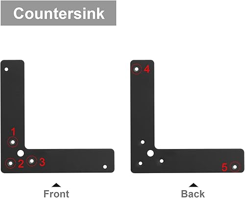 Miniatura 7 de GBGS Paquete de 10 soportes de esquina de velocidad sigilosa de 4 x 4 x 1 pulgadas, placas de fijación planas en forma de L de acero, grosor de