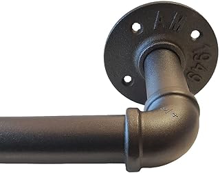 FELIDESIGN 1 Inch Industrial Curtain Rod, Outdoor Curtain Rod, Curtain Rods for Windows 66 to 120, Stainless Steel Black C...