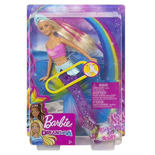 Barbie Dreamtopia, Sirena rubia nada y brilla con accesorios, regalo para niñas y niños 3-9 años (Mattel GFL82), Exclusivo en Amazon 6 Barbie Dreamtopia, Sirena rubia nada y brilla con accesorios, regalo para niñas y niños 3-9 años (Mattel GFL82), Exclusivo en Amazon