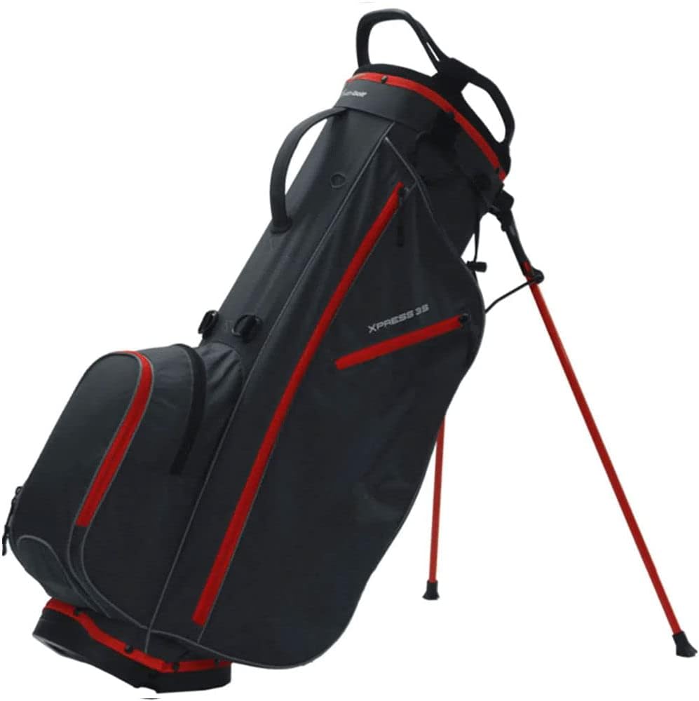 1 With Golf- Xpress 3.5 Stand Bag, Dark Gray/Red