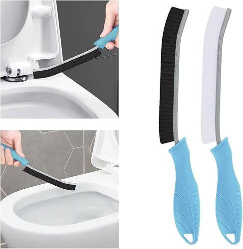 Cepillo de inodoro, 2 piezas de cepillo de limpieza de baño, cepillo de inodoro profundo con agujero para colgar, cepillo de limpieza multifuncional