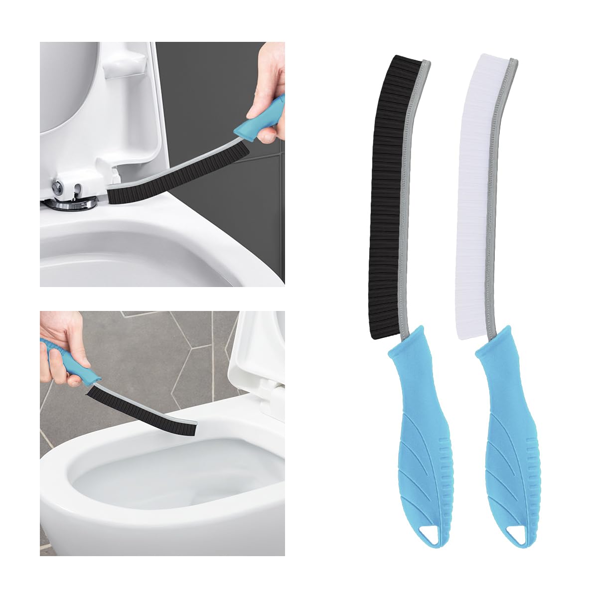 TQRR Reinigungsbürste - Fugenreinigungsbürste, Toilettenbürste, Hartborsten Eckenreinigungsbürste, Reinigungswerkzeuge Für Haushalt, Badezimmer, Küche, Waschbecken, Fugenmörtel (2, Hellblau)