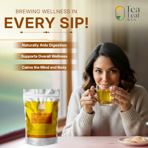 Image of Honey Lemon Green Tea Loose Leaf (100gm /3.5oz), Makes Upto 50 Servings