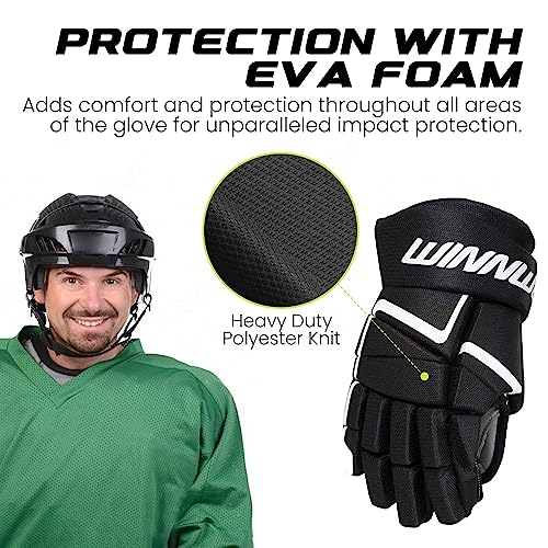 Winnwell AMP500 Ice Hockey Gloves - Durable & Lightweight Protective Equipment for Hockey Players for Youth, Junior & Senior - Image 6