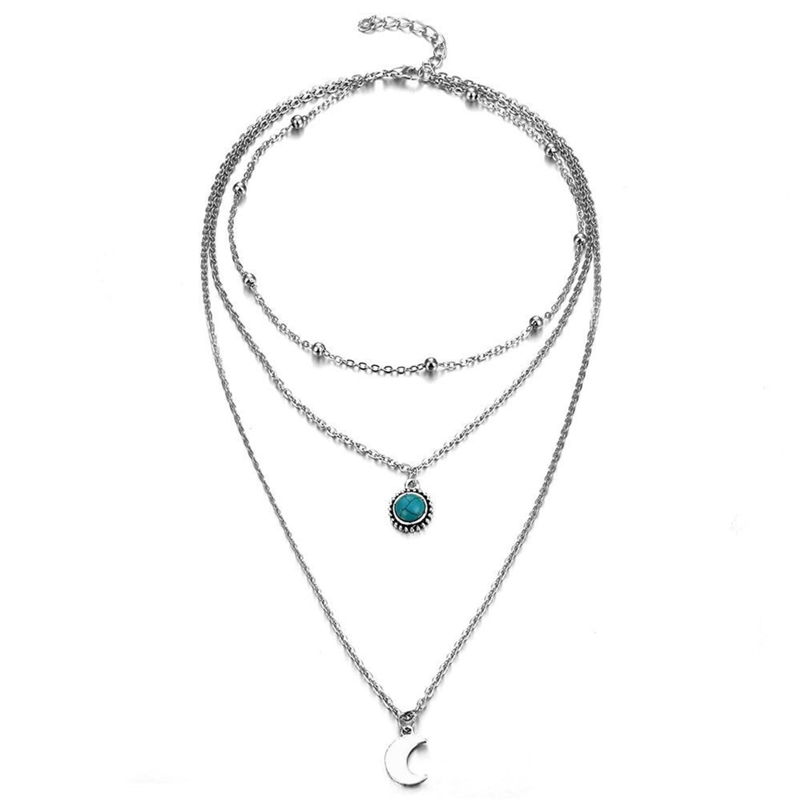 50-teiliges böhmisches türkisfarbenes Schmuckset inklusive Halskette und Armband für Modebegeisterte Türkisfarbenes Set