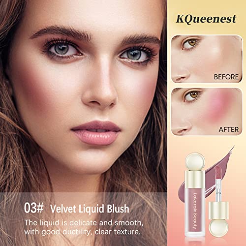 Liquid Blush For Cheeks,Kqueenest Cream Blush Makeup,Soft Weightless Blush Stick With Dewy Finish,Long-Wearing Water Proof Matte Beauty Stick,Profusion Cheek Tint(#3 Light Purple) #TOP1