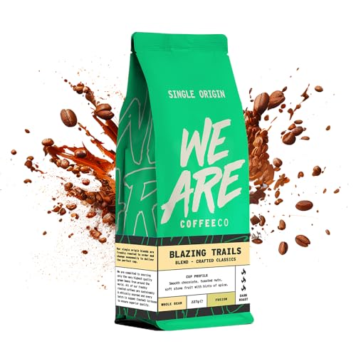 We Are Coffee Co - Single Origin Blend Coffee Beans - Blazing Trails | Whole Bean 227g | Dark Roast | 100% Arabica | Freshly Roasted in the UK