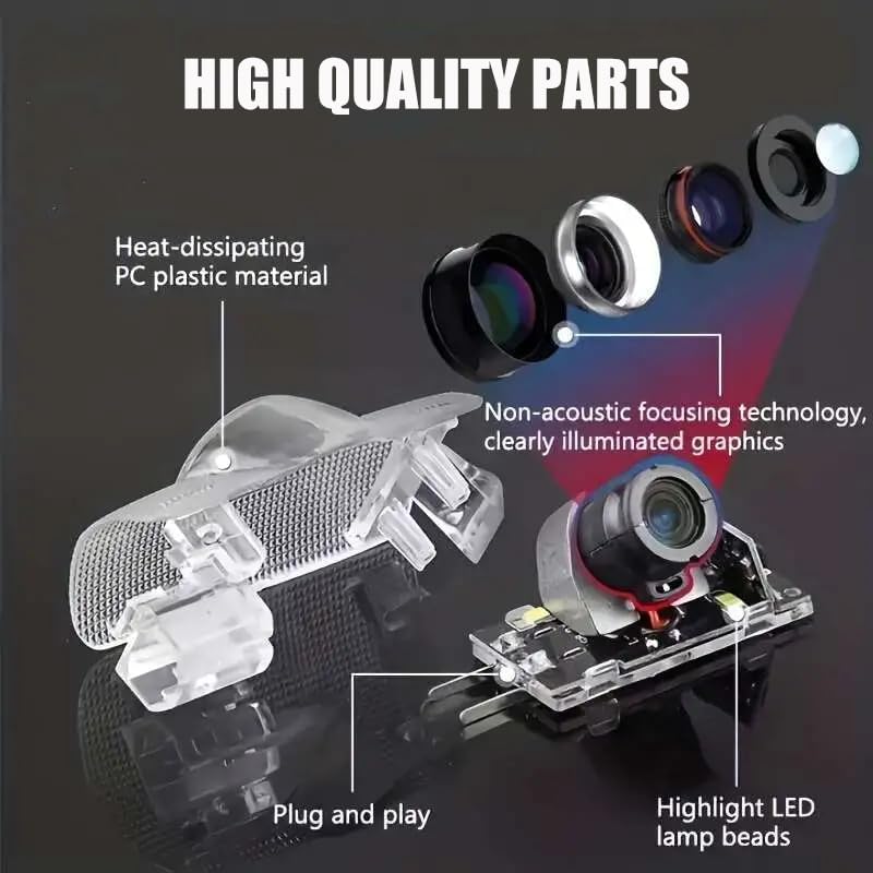 4 luces LED de puerta para auto con proyector de logo miniatura 5