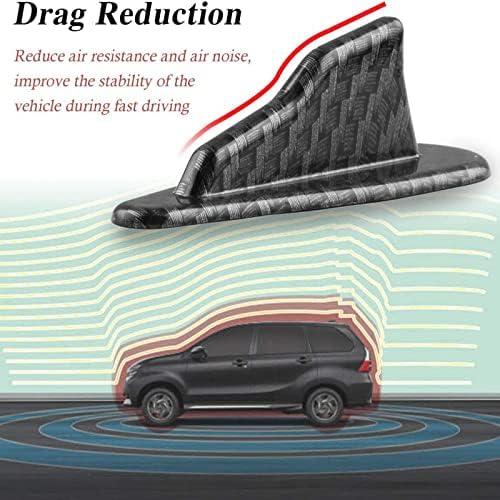 Alpha racing Air Vortex Generator Diffuser Shark Fin 10pcs Set Kit for Spoiler Roof Wing Carbon Fiber Pattern