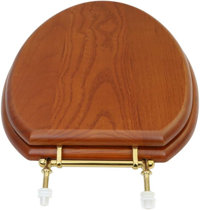 Amаzоn Crаzу 🔥 Dеаlѕ Renovators Supply Wooden Elongated Toilet Seat With Lid Mahogany Finish Comfortable Easy Clean Oval Commode Seats For Toilets With Brass PVD Hinges And Non Slip Polymer Bumper Stabilizers