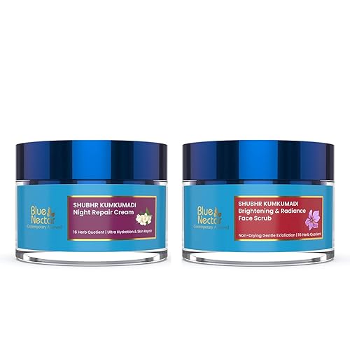 Blue Nectar Crema y exfoliante Kumkumadi con aceite de Kumkumadi para una piel radiante