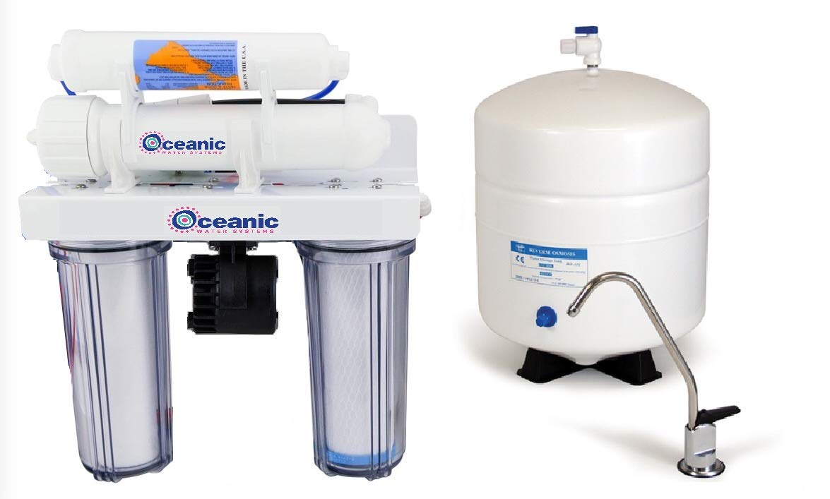 Oceanic 5 Stage Reverse Osmosis Drinking Water Filter System + Permeate Pump and UV Filtration