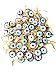 Bion, Gold Evil Eye Glass Beads, 1.7" (4.5cm), malocchio Evil Eye Wall Hanging, Gold Evil Eye Charm, car Rear Mirror Charm, Greek Eye, Ojoturco, Turkish Evil Eye, Nazar (Gold)