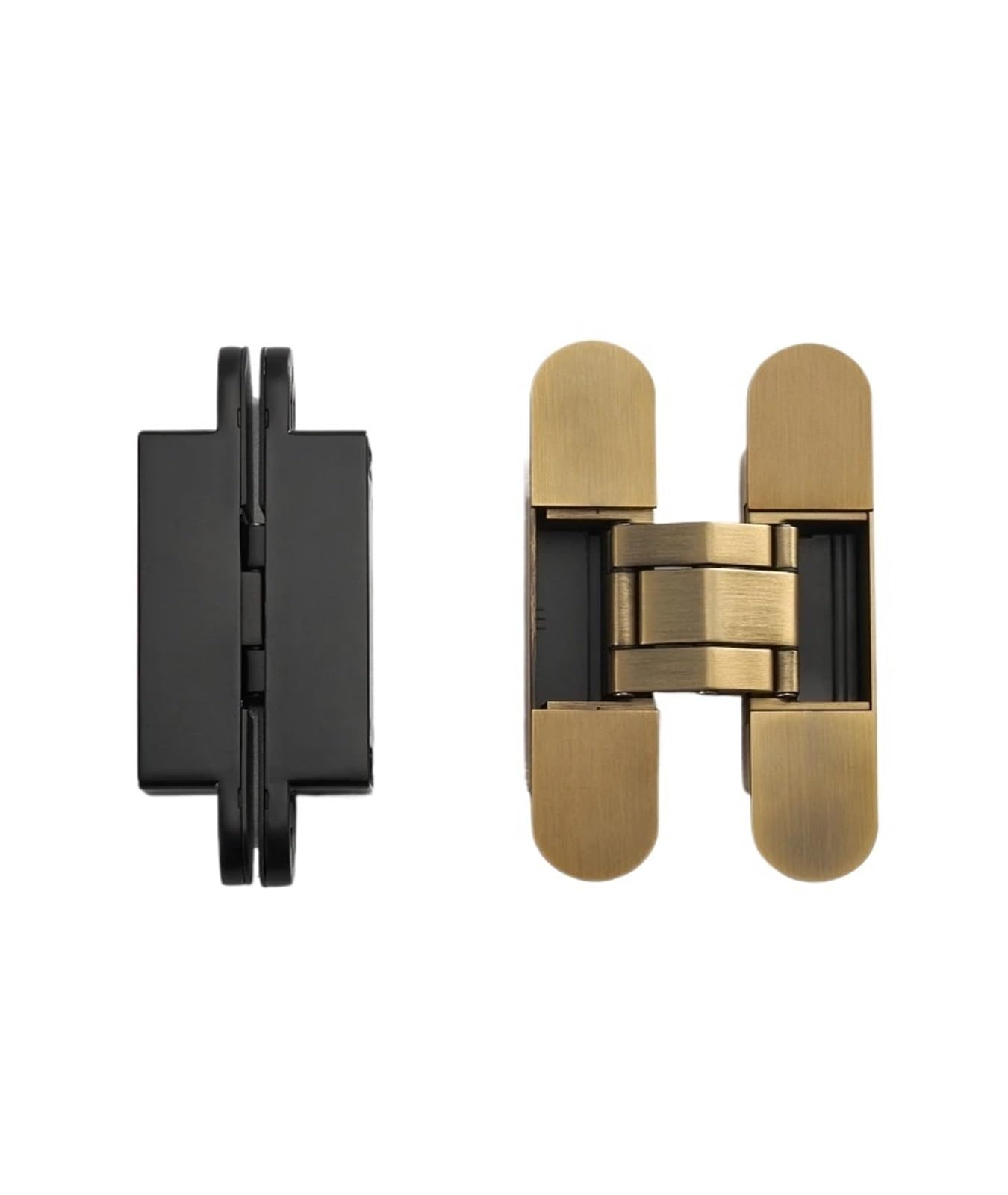 eufeifeiegds Zawiasy do drzwi Nurlin Invisible Door Hinges 3D Regulowane zawiasy ukryte Błyszczące złoto Czarny Jasny chrom Zawias czołowy ze stopu cynku Wytrzymały wefeiegds(H60-AB)